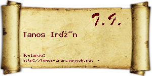 Tanos Irén névjegykártya
